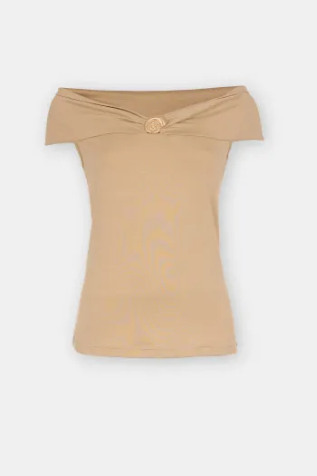 Elegantna majica sa drapiranim izrezom 