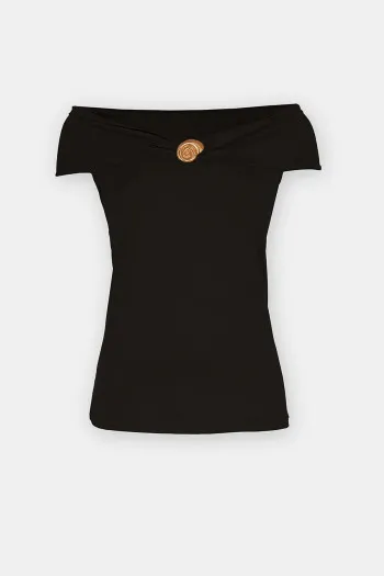Elegantna majica sa drapiranim izrezom 