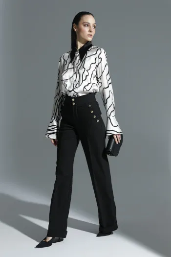 Elegantne pantalone širokog kroja 