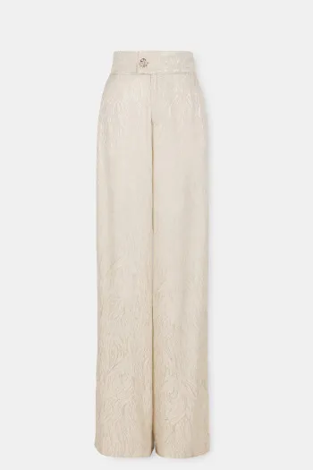 Pantalone sa diskretnim floralnim dezenom 