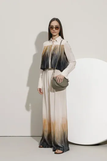 Pantalone širokih nogavica sa ombre efektom 
