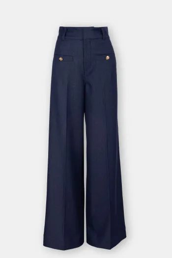 Ženske elegantne pantalone sa ukrasnim dugmadima 