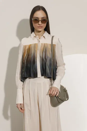 Bluza sa ombre efektom i plisiranim detaljima 