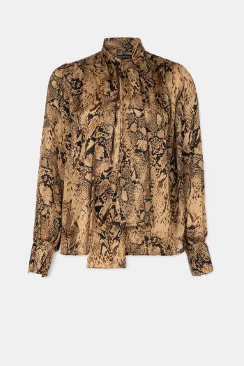 Bluza sa mašnom i animal printom 